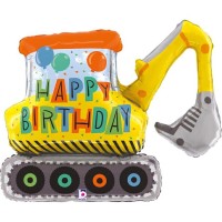 Betallic Folienballon Shape Birthday Constructions Excavator 80cm/31"  Betallic Folienballon Shape Birthday Constructions Excavator 80cm/31"