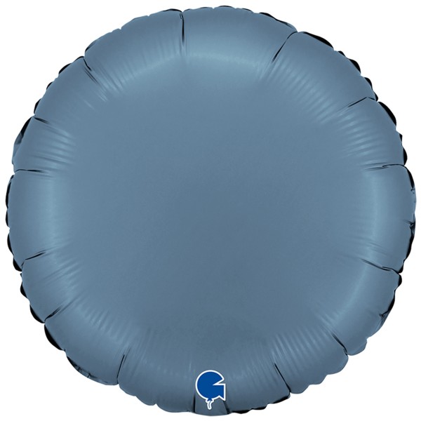 Grabo Folienballon Rund Satin Blue Jeans 45cm/18" (unverpackt)