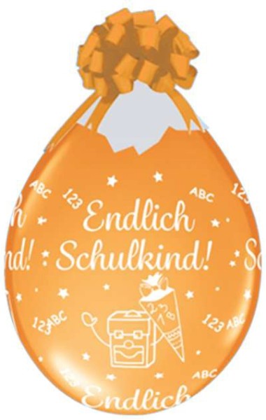 Qualatex Verpackungsballon Endlich Schulkind! Diamond Clear 45cm/18" 25 Stück