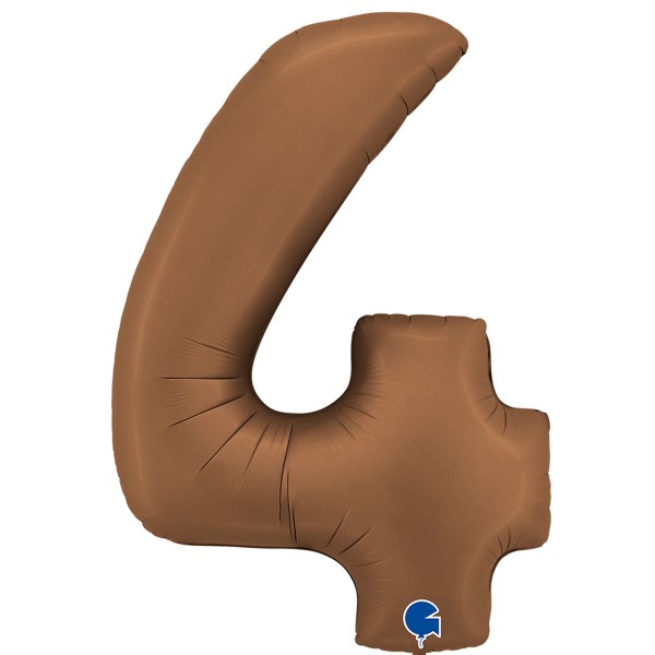 Grabo Folienballon Zahl 4 Satin Chocolate 100cm/40"