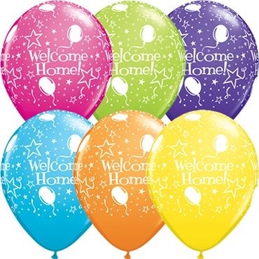 Qualatex Latexballon Welcome Home! Stars Retail Sortiment 28cm/11" 6 Stück