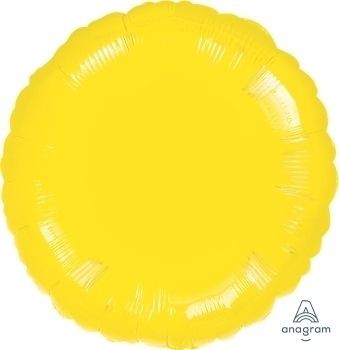 Anagram Folienballon Rund Metallic Yellow 45cm/18" (unverpackt)