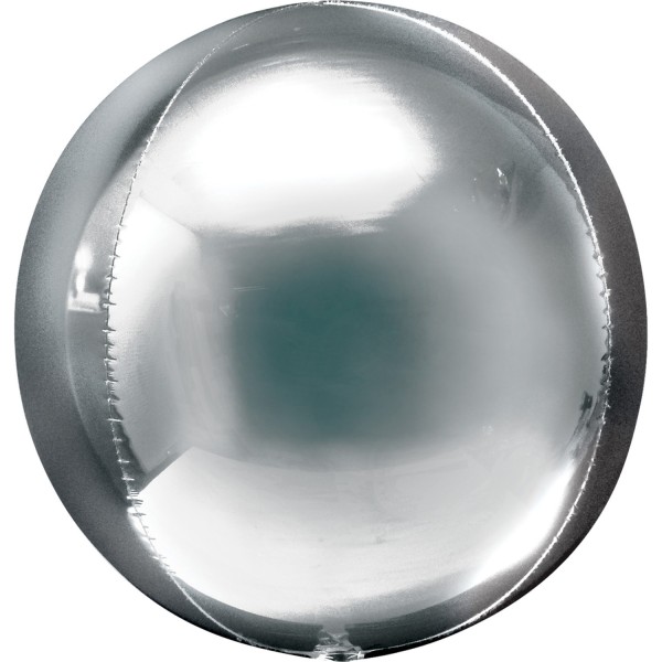 Anagram Folienballon Orbz Silver 40cm/16" (unverpackt)