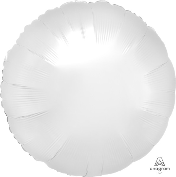 Anagram Folienballon Rund Satin Luxe White 45cm/18" 100 Stück