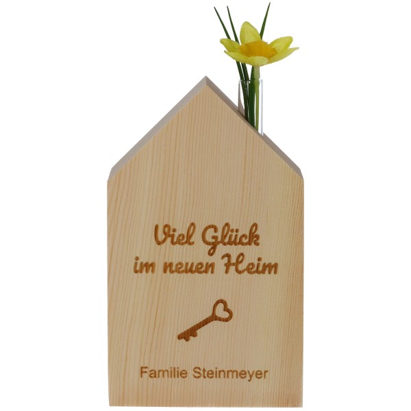 Goodtimes Haus mit Vase zum Einzug Name "Individuell"