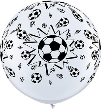 Qualatex Latexballon Soccer Balls-A-Round White 90cm/3' 2 Stück