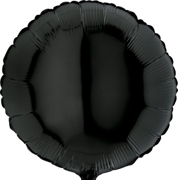 Grabo Folienballon Rund Schwarz 45cm/18" (unverpackt)