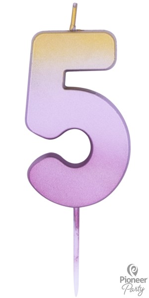 Pioneer Kerze Roségold Zahl 5 7cm
