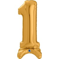 Grabo Folienballon Zahl 1 Gold standups 65cm/25"  Grabo Folienballon Zahl 1 Gold standups 65cm/25"