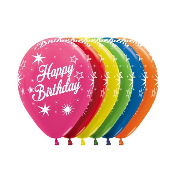 Sempertex Latexballon Happy Birthday Sparkles 30cm/12" 25 Stück