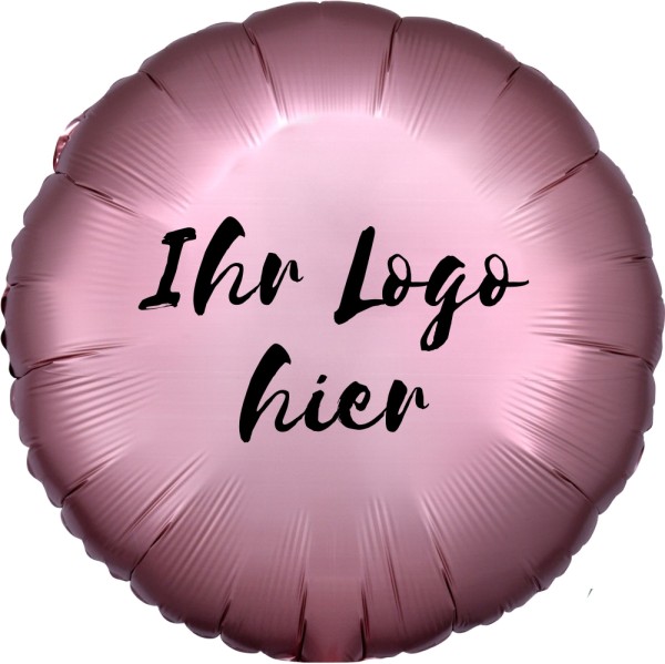 Folien-Werbeballon Rund Satin Luxe Rose Copper 45cm/18" 1-Seitig bedruckt