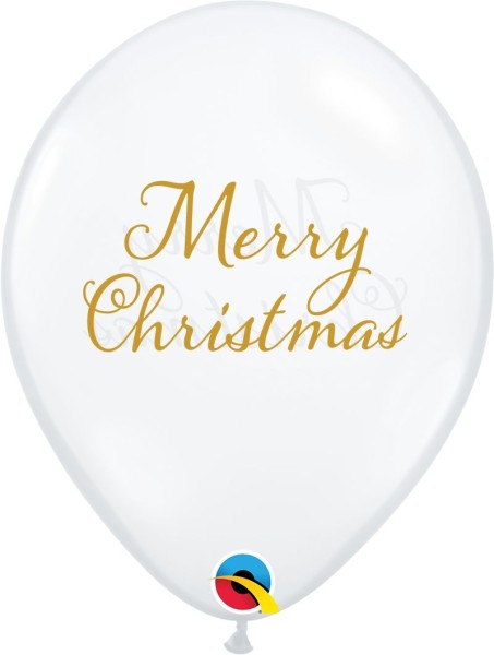 Qualatex Latexballon Simply Merry Christmas Diamond Clear 28cm/11" 25 Stück