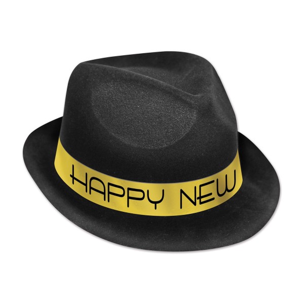 Beistle Hut "Happy New Year" Schwarz & Gold