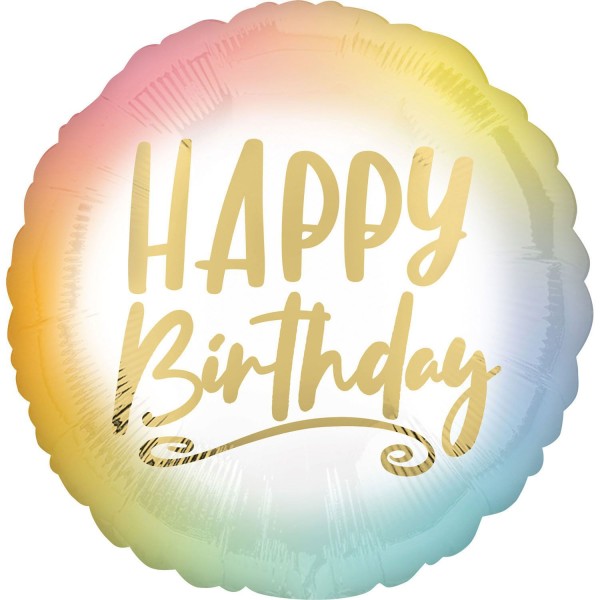 Anagram Folienballon "Happy Birthday" Pastell 43cm/17"