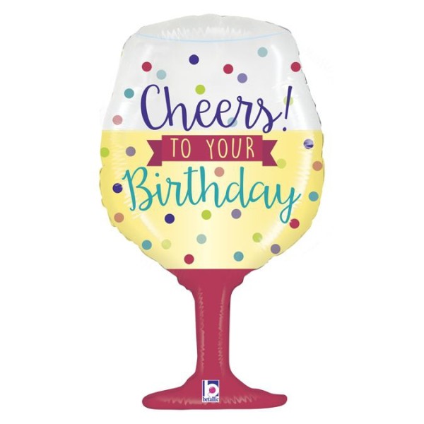 Betallic Folienballon Cheers to your Birthday 85cm/34"