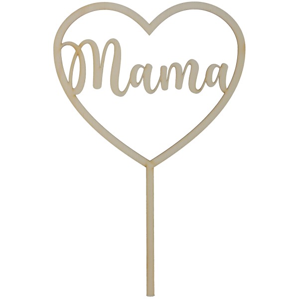 Goodtimes Cake Topper "Mama" Herz groß Holz