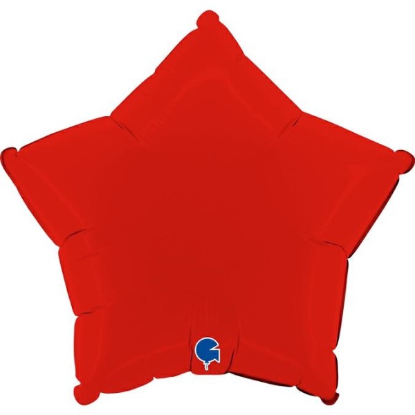 Grabo Folienballon Star Matte Red 45cm/18" (unverpackt)