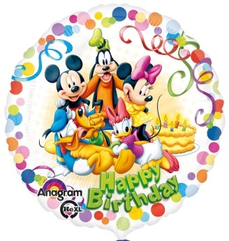 Anagram Folienballon Mickey & Friends "Happy Birthday" 43cm/17"