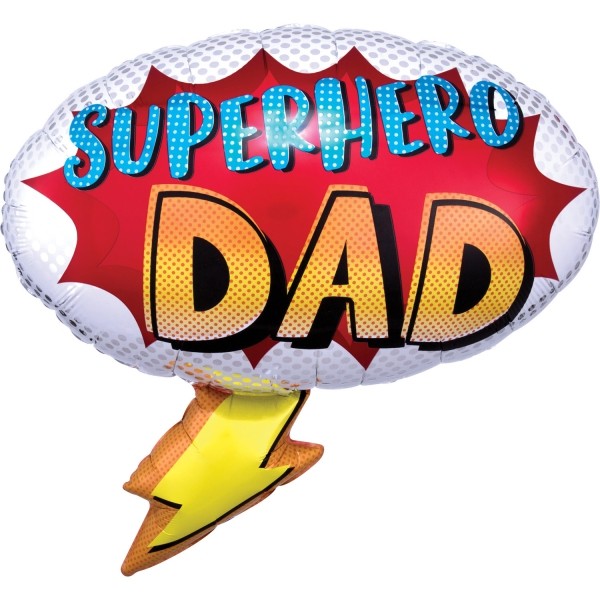 Anagram Folienballon Shape "Superhero DAD" 68x66cm/26"x27"
