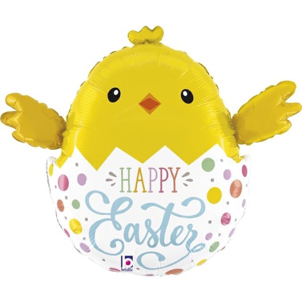 Betallic Folienballon Shape Easter Egg Chick 85cm/33"