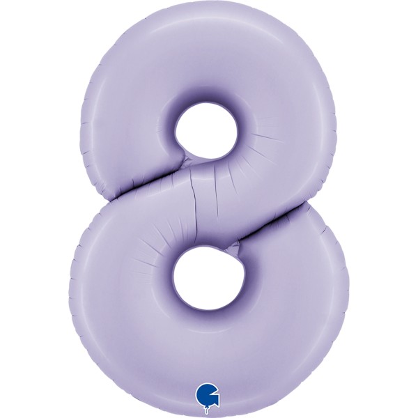 Grabo Folienballon Zahl 8 Satin Lilac 100cm/40"