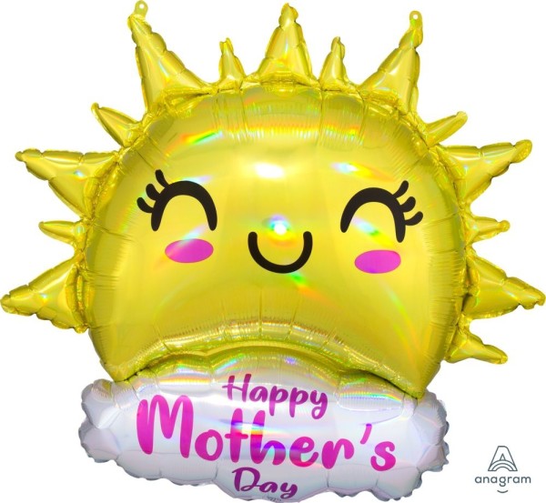 Anagram Standard Folienballon Sonne "Happy Mother's Day"73 x 68cm / 29 x 27"