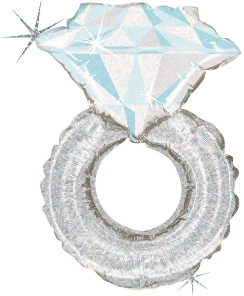 Betallic Folienballon Mini Wedding Ring Holographic 35cm/14" (unverpackt)