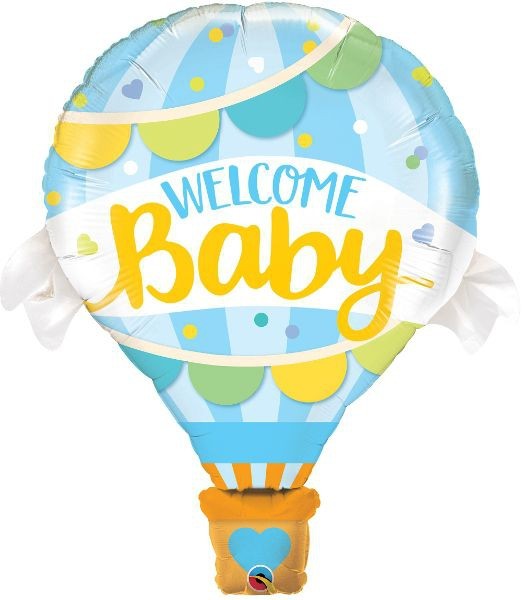 Qualatex Folienballon Shape Welcome Baby Blue 107cm/42"