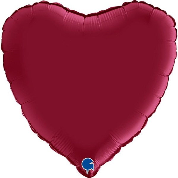 Grabo Folienballon Heart Satin Cherry 45cm/18" (unverpackt)