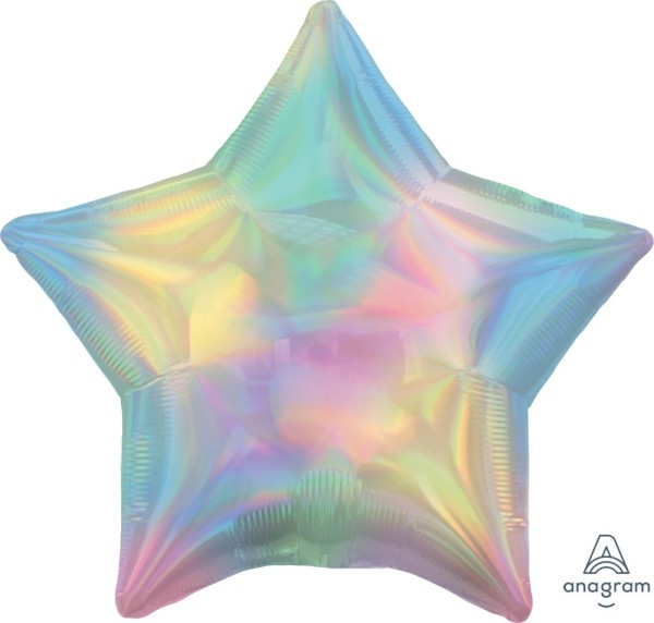 Anagram Folienballon Stern Iridescent Pastel Rainbow Holo 45cm/18" (unverpackt)