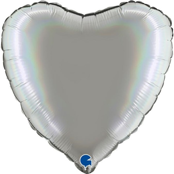 Grabo Folienballon Heart Rainbow Holo Platinum Pure 45cm/18" (unverpackt)