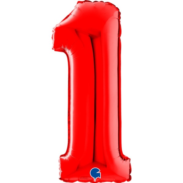 Grabo Folienballon Zahl 1 Red 66cm/26"
