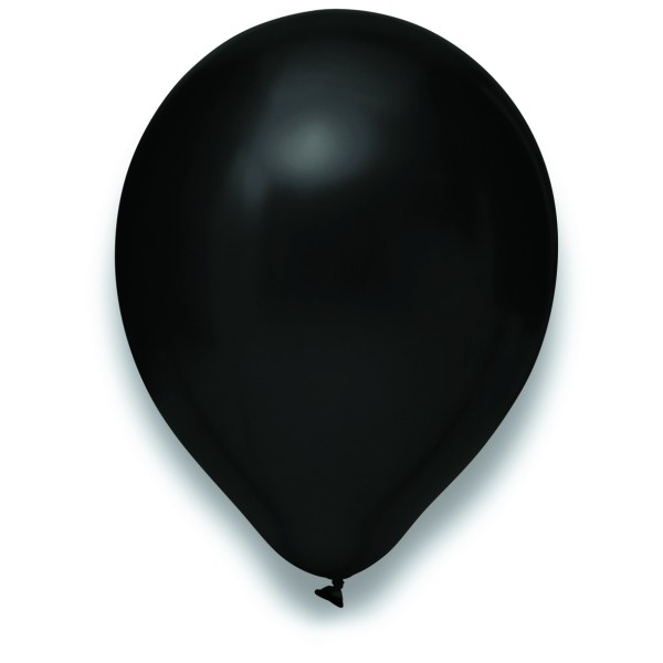 Globos Luftballons Metallic Schwarz Naturlatex 30cm/12" 100er Packung