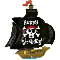Betallic Folienballon Happy Birthday Pirate Ship 117cm/46"  Betallic Folienballon Happy Birthday Pirate Ship 117cm/46"