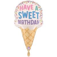 Betallic Folienballon XXL Sweet Birthday Ice Cream Cone 70cm/28"  Betallic Folienballon XXL Sweet Birthday Ice Cream Cone 70cm/28"
