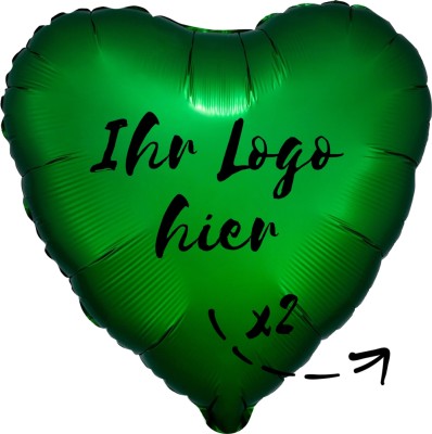 Personalisierter Folienballon In Herzform – 2-seitig Bedruckt, Mit Ventil Für Helium Oder Luft, Satin De Luxe Weiß