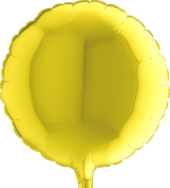 Grabo Folienballon Rund Yellow 23cm/9" (unverpackt)