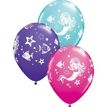 Qualatex Latexballon Merry Mermaid & Friends Assorted 28cm/11" 25 Stück