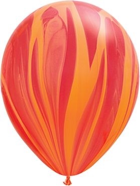 Qualatex Latexballon Red Orange Rainbow SuperAgate 28cm/11" 25 Stück