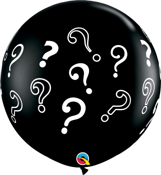 Qualatex Latexballon Fashion Question Marks Onyx Black 90cm/3' 2 Stück