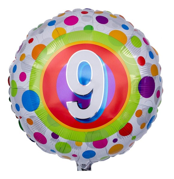 Qualatex Folienballon Zahl 9 Radiant 45cm/18"