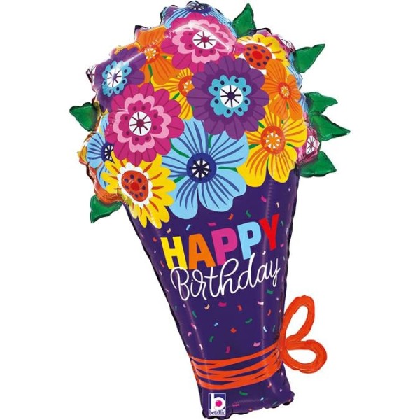 Betallic Folienballon Shape Bold Blooms BDay Bouquet 75cm/30"