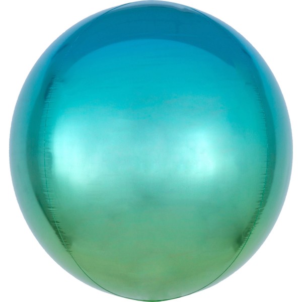 Anagram Folienballon Orbz Ombré Blue & Green 40cm/16" (unverpackt)