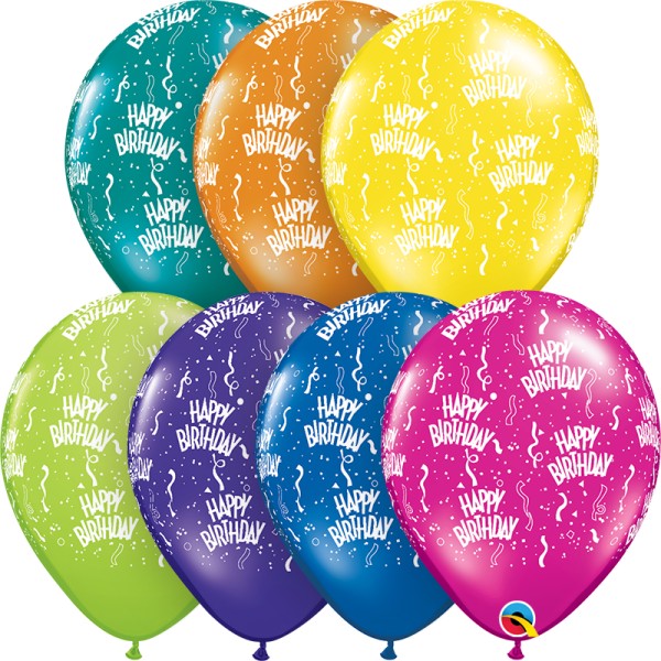 Qualatex Latexballon Birthday-A-Round Fantasy Assortment 28cm/11" 50 Stück