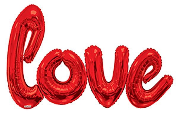 Kaleidoscope Jumbo Folienballon Happy Love Script Red 230cm/90"