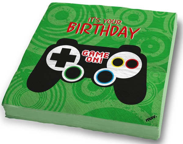 Maverick Servietten "It's your Birthday" Game Controller, 20 Stück