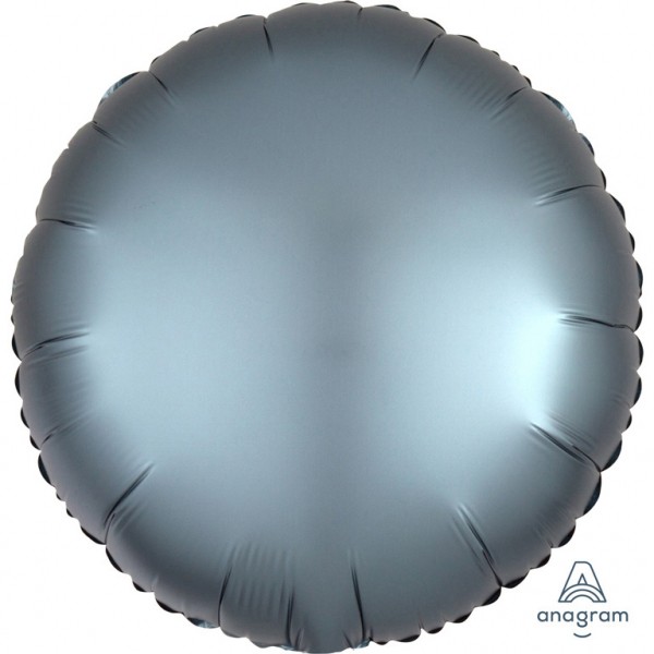 Anagram Folienballon Rund Satin Luxe Steel Blue 45cm/18" (unverpackt)