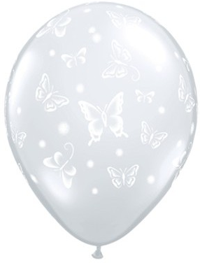 Qualatex Latexballon Butterflies Diamond Clear 13cm/5" 100 Stück
