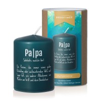 Goodtimes Stumpenkerze Petrol, Text weiß "Papa Definition"  Goodtimes Stumpenkerze Petrol, Text weiß "Papa Definition"