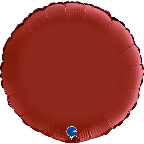 Grabo Folienballon Rund Satin Rubin Red 45cm/18" (unverpackt)